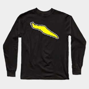 Texada Island Bright Yellow Outlined Silhouette - Simple and Colourful - Texada Island Long Sleeve T-Shirt